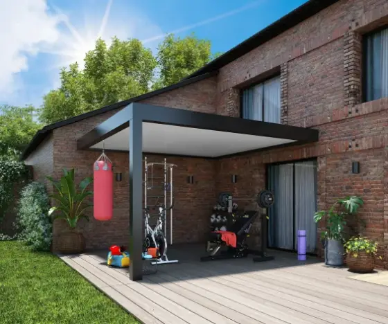 pergola adossée toit plein