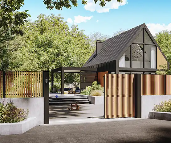 portail à tasseaux ajouré coulissant en aluminium Ganit Kostum