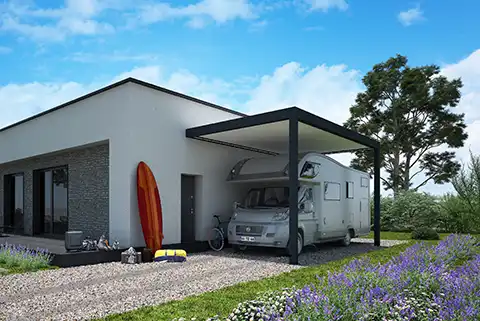 Carport adossé en aluminium Trevor Kostum