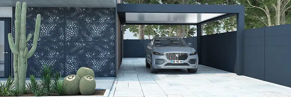 Carport autoportant en aluminium Conor Kostum