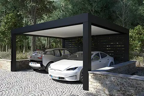 Carport autoportant double en aluminium Conor Kostum