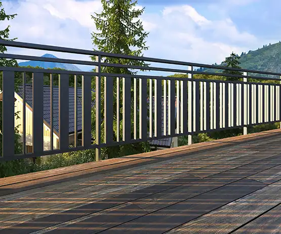 garde-corps barreaudé pose nez de dalle en aluminium Noan Kostum