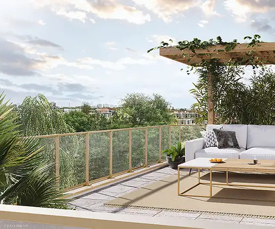 Garde-corps vitré en aluminium Ria Kostum