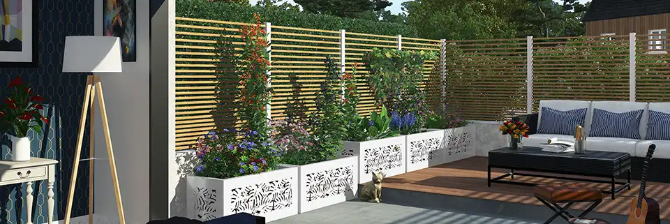 Habillage de jardinière en aluminium Kostum et clôture Bitik