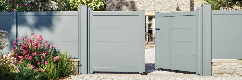 Portail Karana gris battant