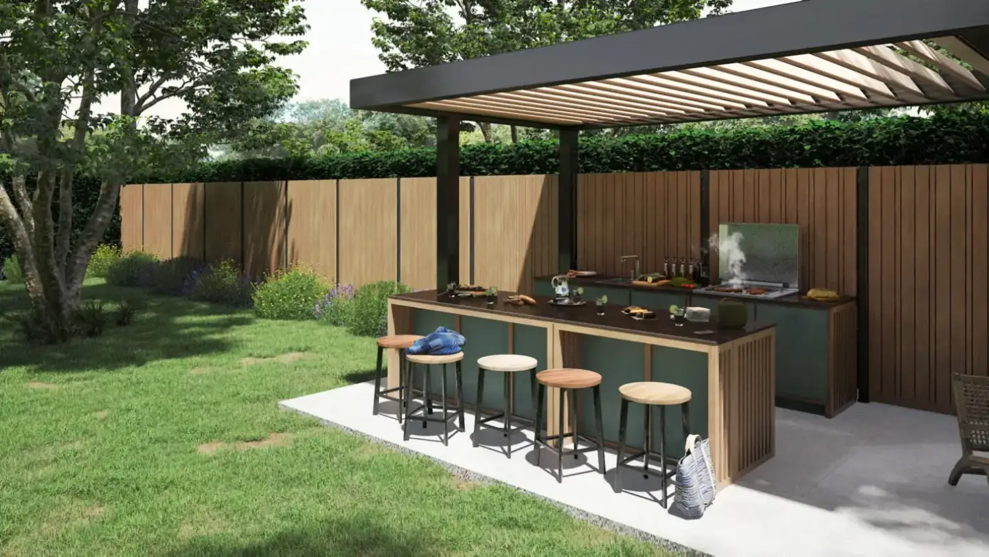 Cocina Kanell equipada con una plancha