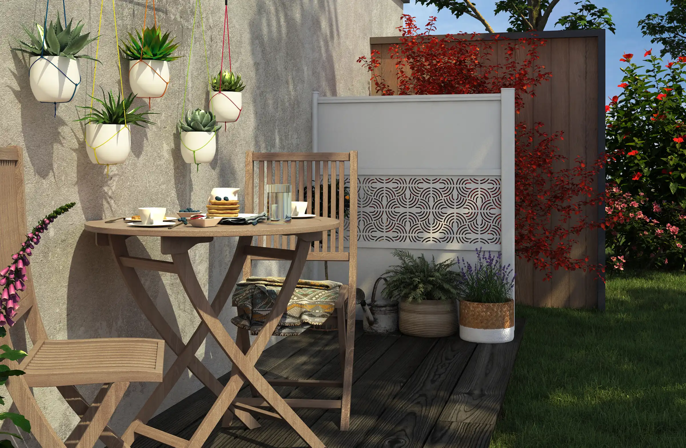 Celosía de aluminio gris moderna instalación exterior