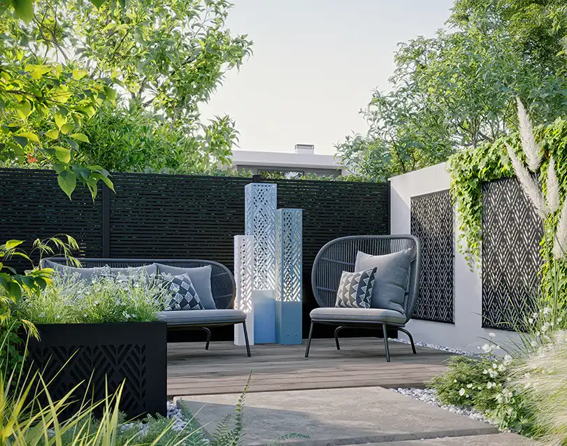 revestimiento de jardinera y fachada de aluminio