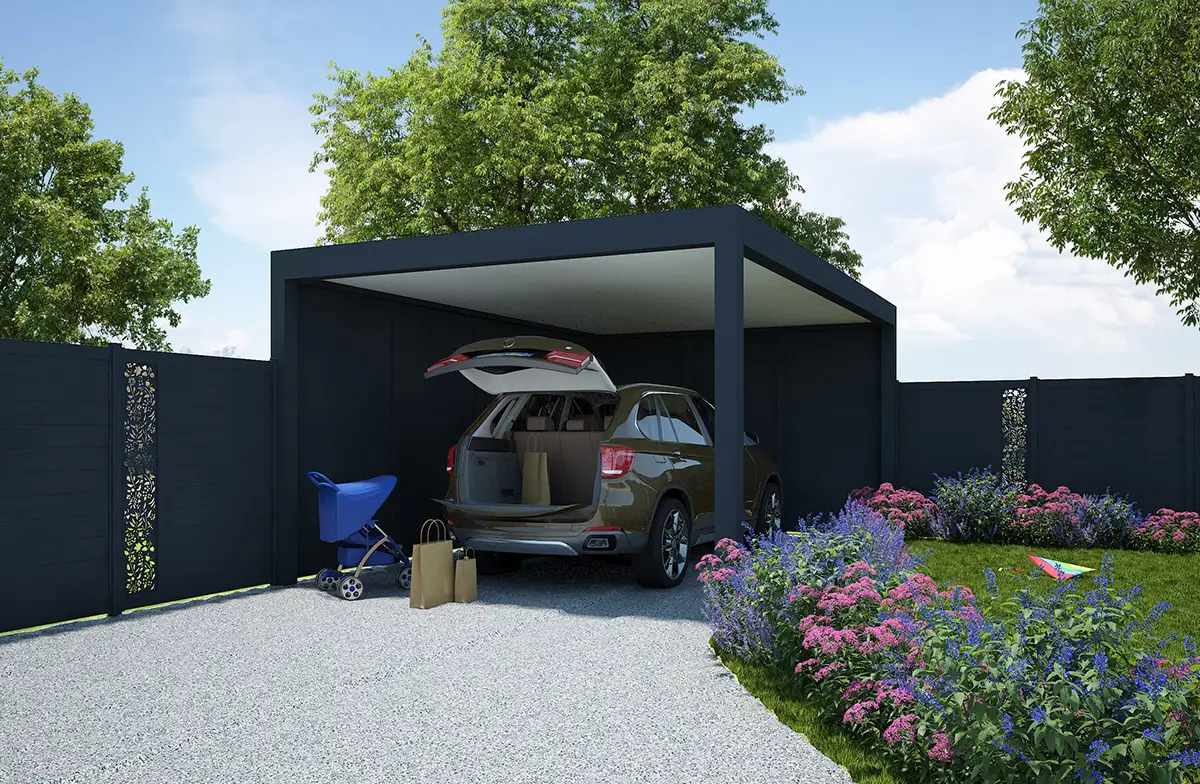 Carport adossé aluminium Trevor